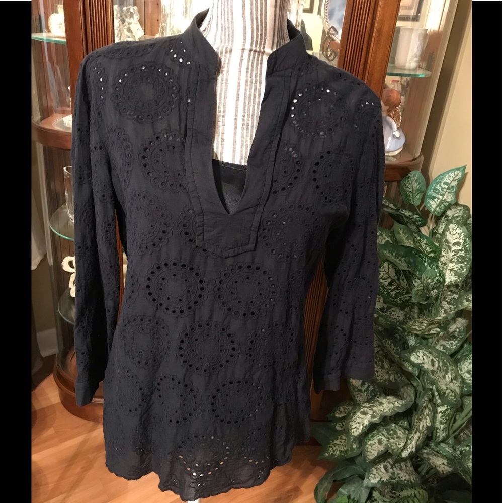 EUC navy top with satin strap cami
